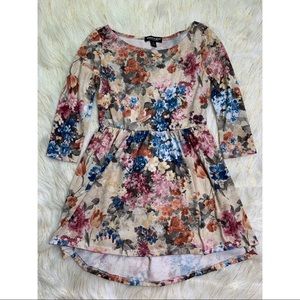 About A Girl - Floral Tight Waist Tunic